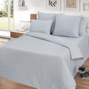 Постельное белье светло-серый страйп