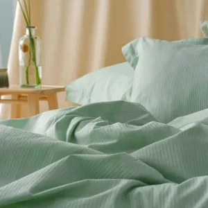 Постельное белье мятный микрострайп