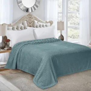 Плед серо-голубой