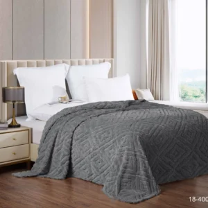 Плед Жаккард серый