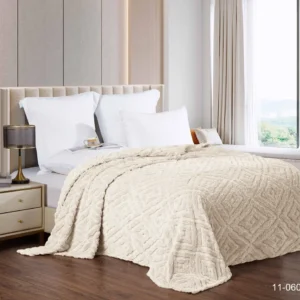 Плед жаккард молочный