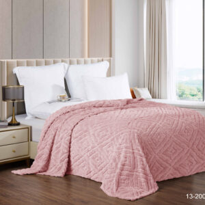 Плед жаккард розовый