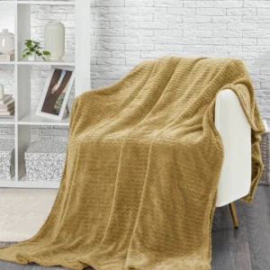 Плед зигзаг горчица