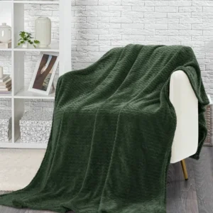 Плед зигзаг зеленый мох